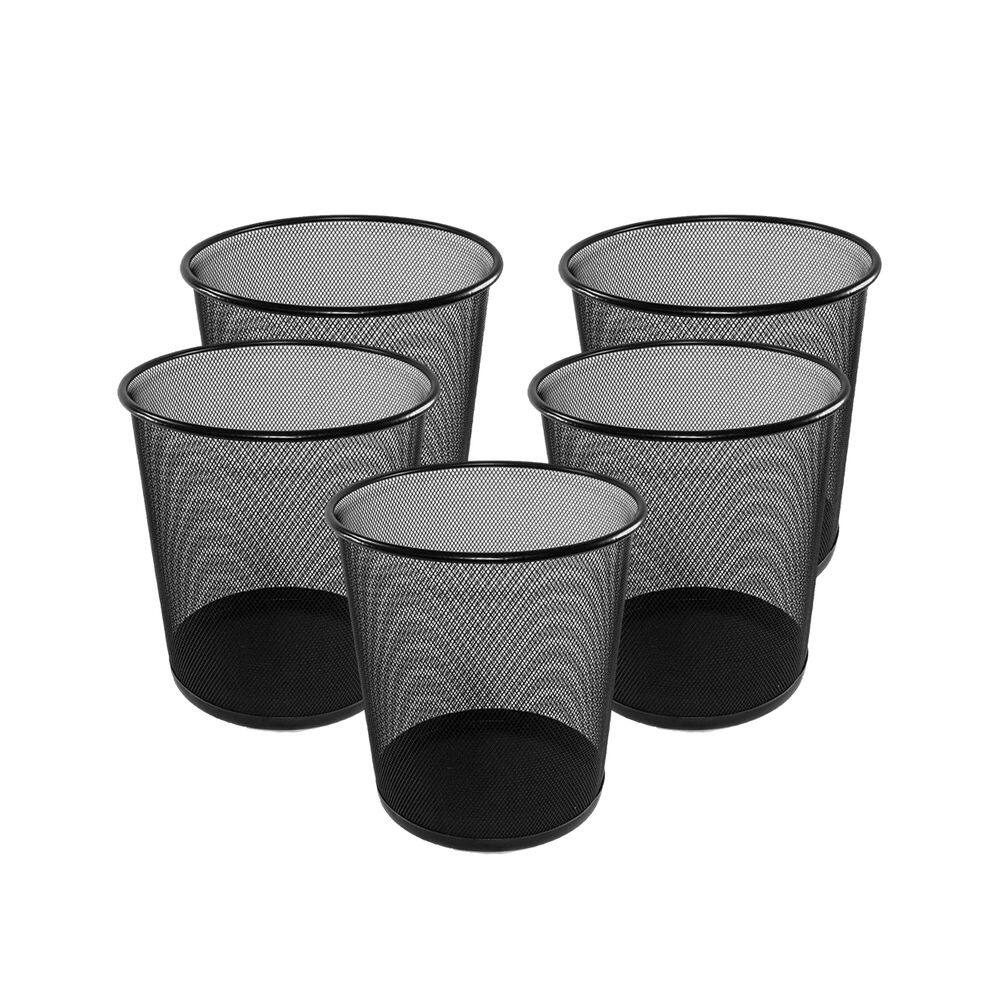 Kit 5 Cesto Lixeira Lixo Para Escritório Banheiro Cozinha Quarto Aramado Em Metal Resistente 10 Litros