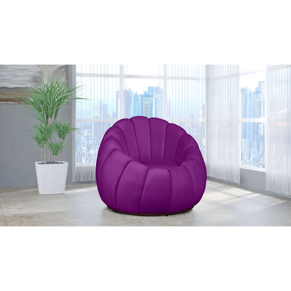 Poltrona Decorativa Concha Veludo Roxo - Londrilar