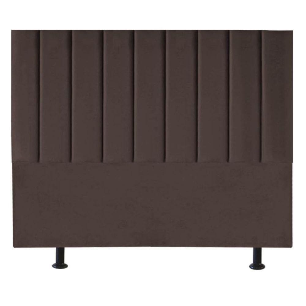 Cabeceira Estofada Cama Box King 195 Cm Maisa Linho marrom