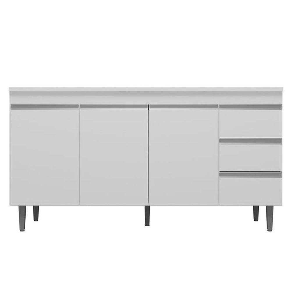 Balcão De Cozinha Andréia Com Tampo 160 Cm Branco - Ajl