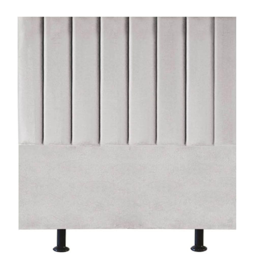 Cabeceira Estofada De Cama Casal Box 140 Cm Paolla Linho cinza Claro