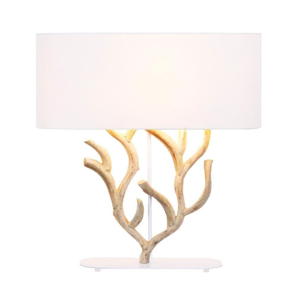 Abajur / Luminária De Mesa O`thentique Modelo Coral De Fogo Oval