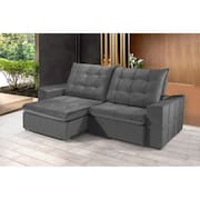 Sofá Retrátil e Reclinável 2,10m ESTILO ESTOFADOS - CANCÚN com SoftGel D33 "CINZA"