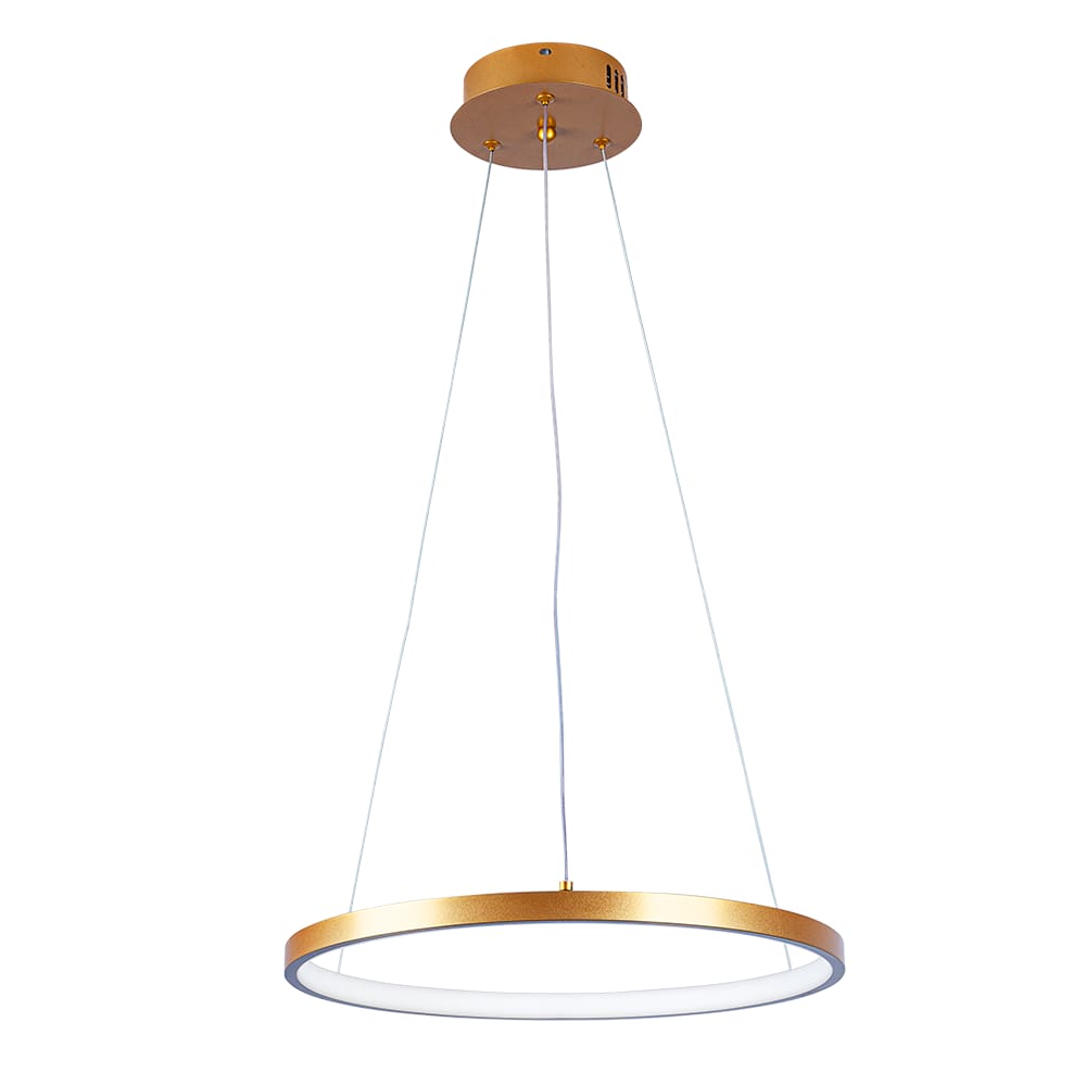 Pendente Lustre Led Moderno 1 Aro Arco Anel Atenas 40cm 18W 6500K Bivolt Pronto Para Instalar