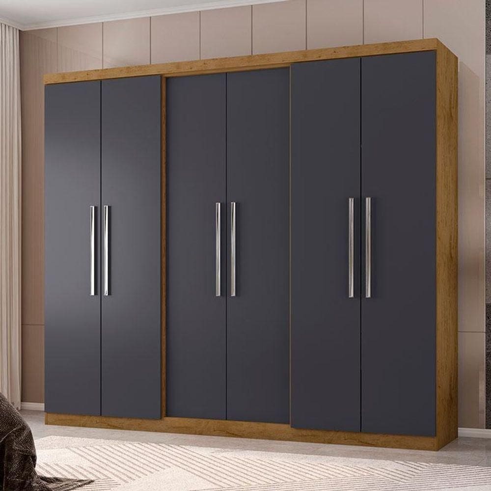 Guarda Roupa Casal Ambiente Prime 6000 Freijó Carbono - Araplac