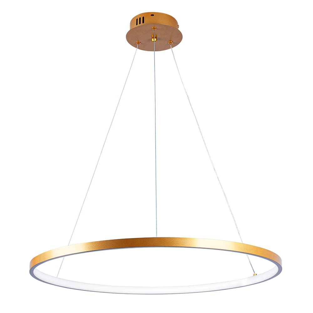 Pendente Lustre Led Moderno 1 Aro Arco Anel Atenas 60cm 29W 6500K Bivolt Pronto Para Instalar