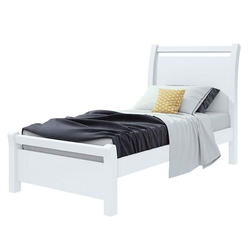 imagem-Cama Solteiro Reali 90 Branco Brilho - Lopas - Blush