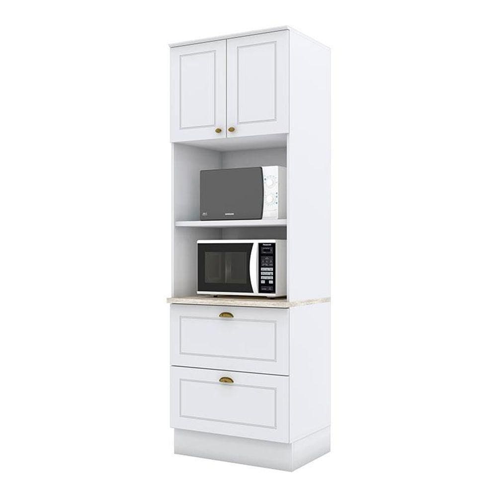 Torre Quente 2 Fornos Americana Branco Com Tampo Calcare - Henn