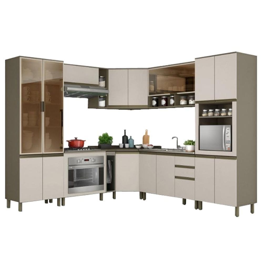 Cozinha Modulada Connect 06 Duna/Cristal - Henn