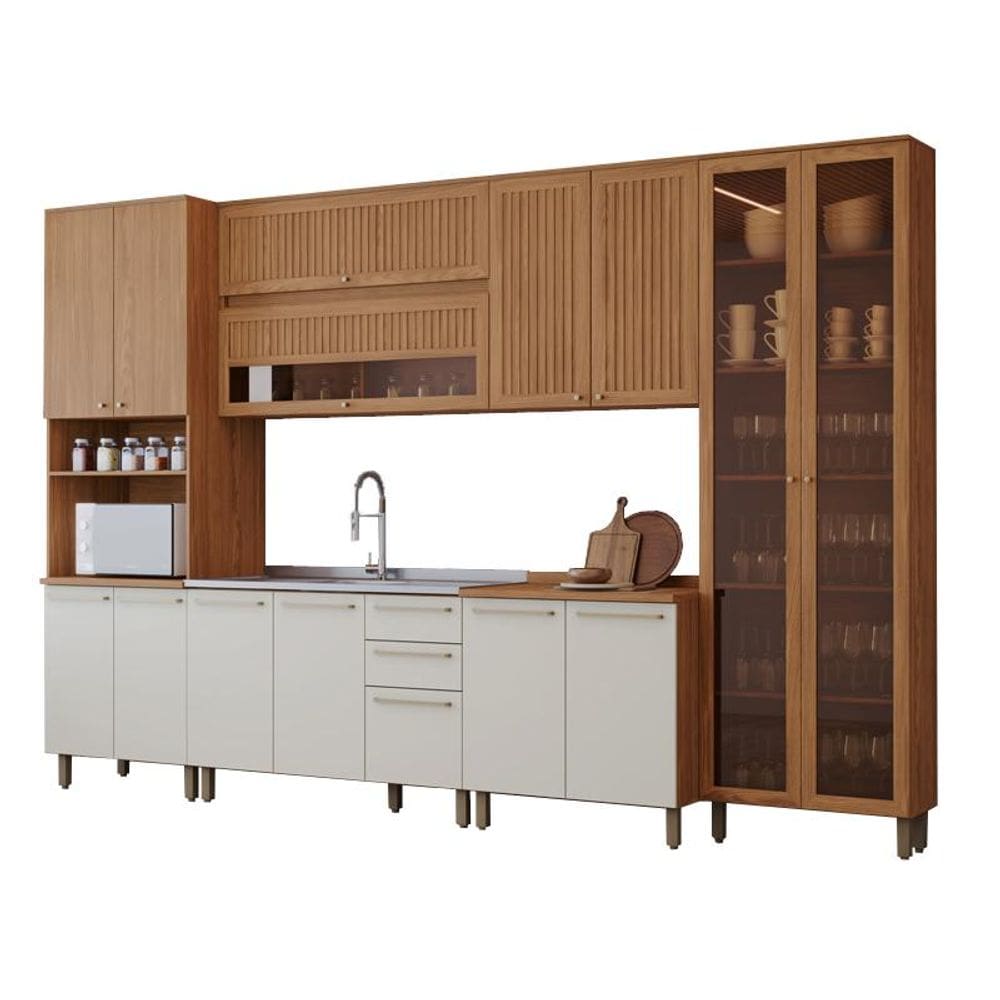 Cozinha Modulada Requinte 01 Nature/Areia - Henn
