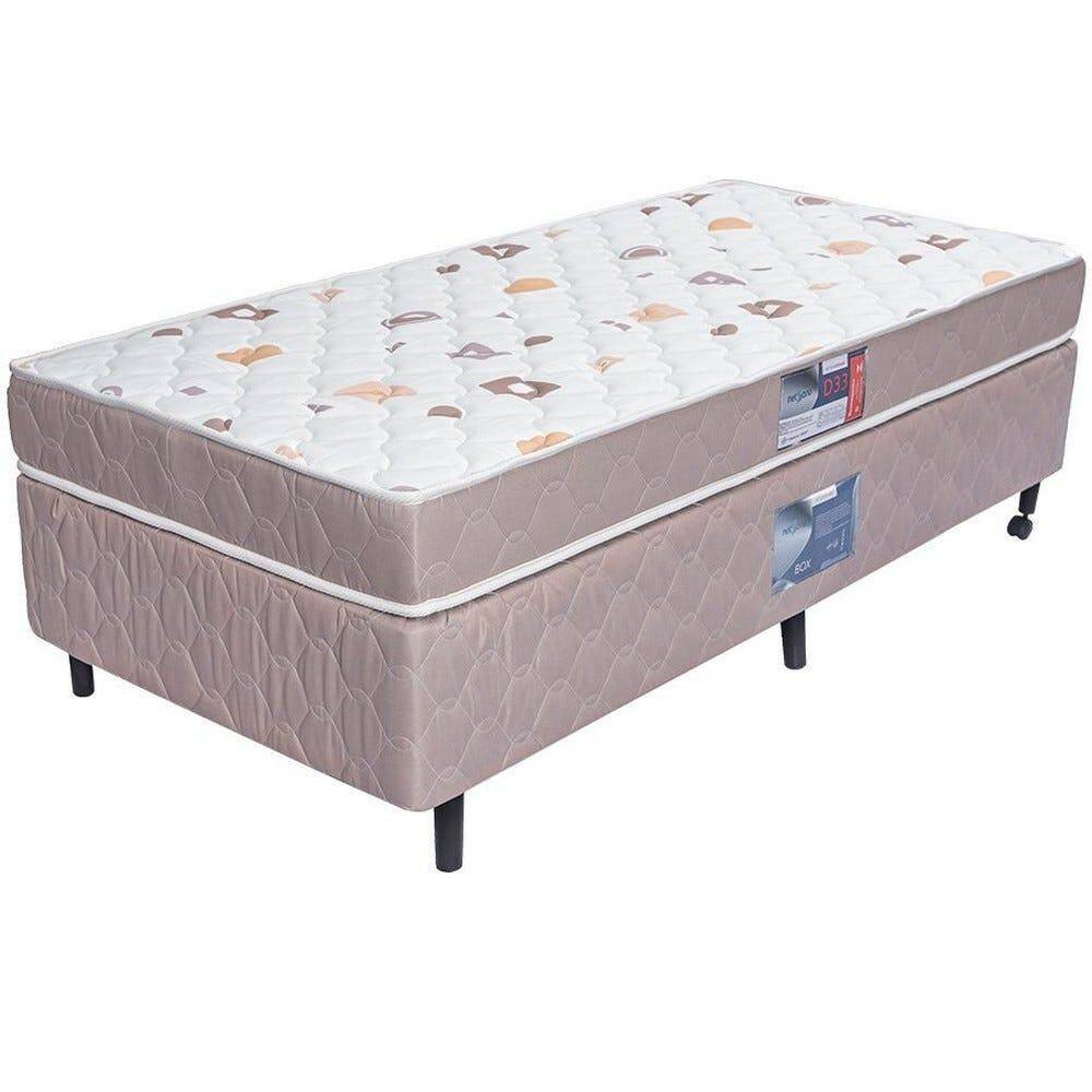 Cama Box + Colchão Netsono Solteiro Double Face D33 88x188x52cm