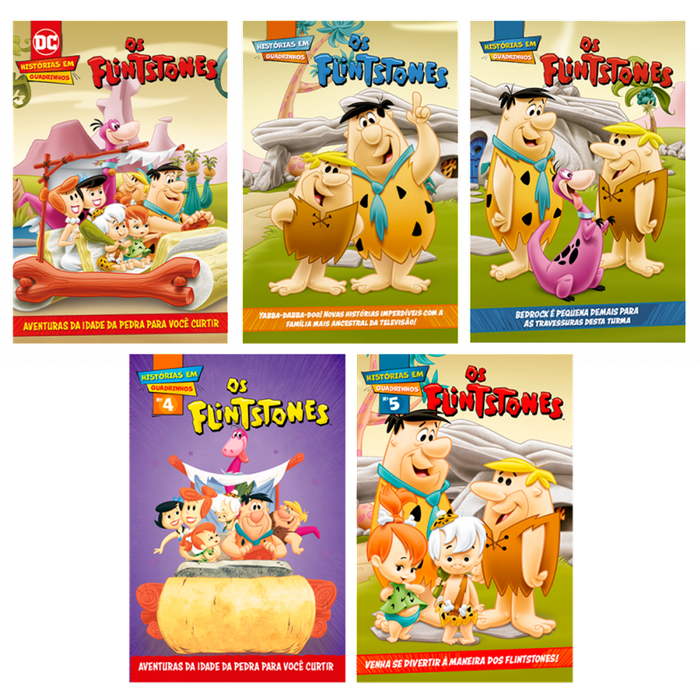 Combo Quadrinhos Os Flintstones - Kit com 5 Quadrinhos