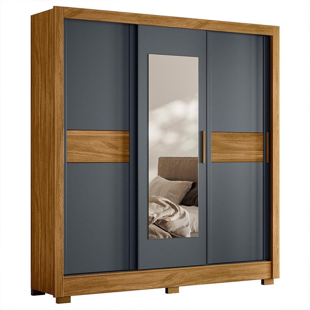 Guarda Roupa Casal Bahamas 3 Portas Deslizantes com Espelho - Moval