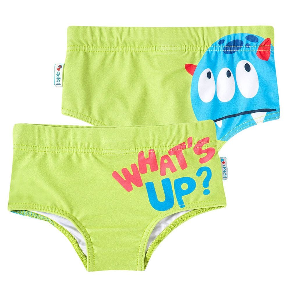 Sunga Infantil Monstro Divertido Verde Neon Tip Top