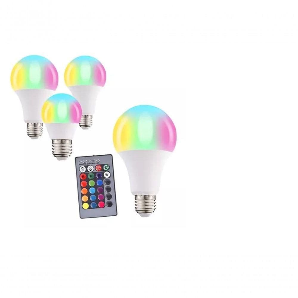 Lâmpada Led Rgb 16 Cores Bivolt E27 Com Controle Remoto