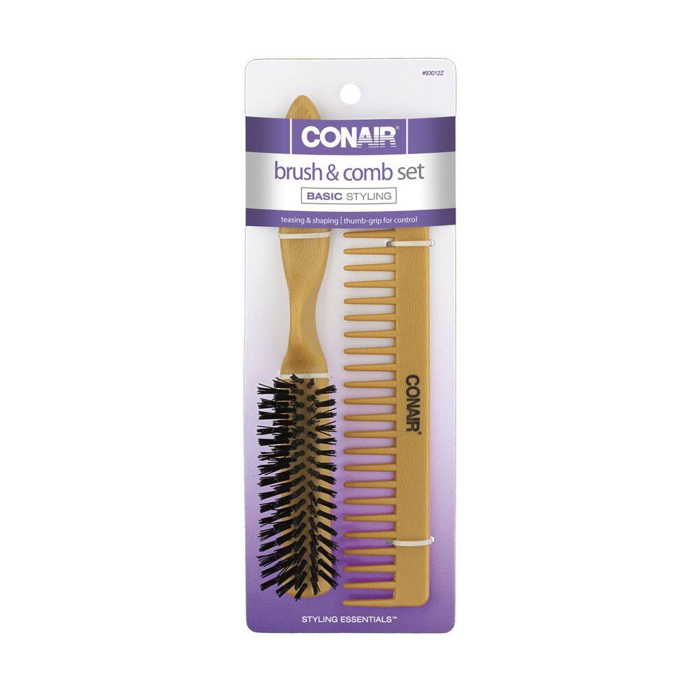 Conjunto de pentes Conair Simulated Wood Thumb Grip Nylon Volume