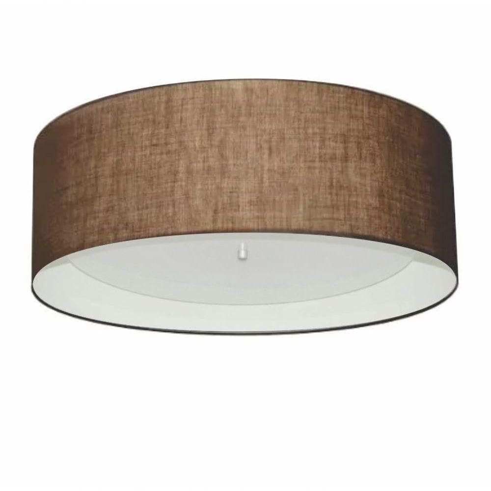 Plafon para Sala de Jantar Cilíndrico 60x25cm Café Branco