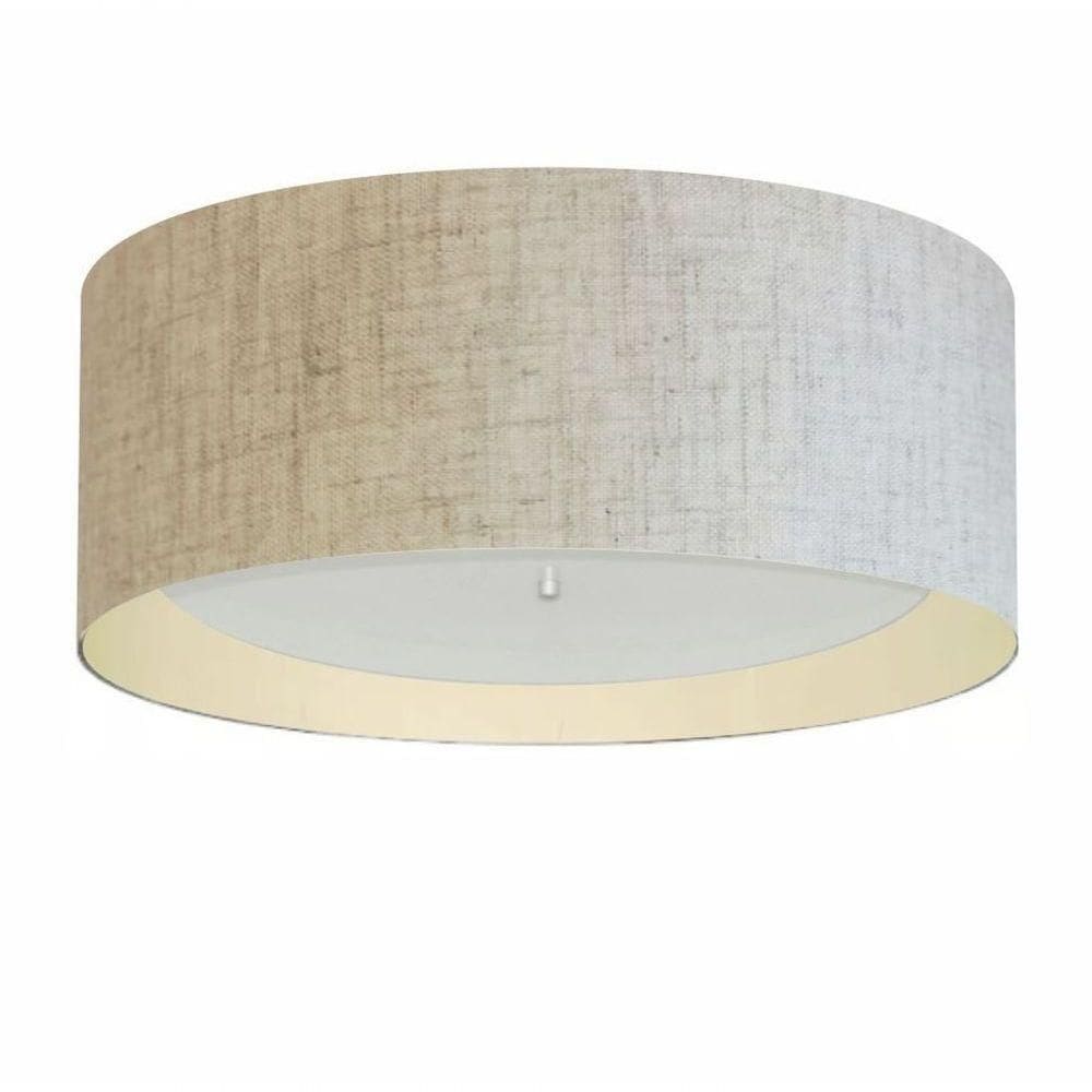 Plafon Sala de Jantar Cilíndrico 60x25cm Rústico Bege Bege