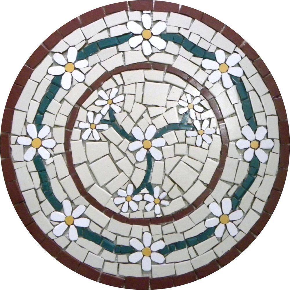 Mandala Mosaico Floral Venezia Cerâmico Tamanho 120cm