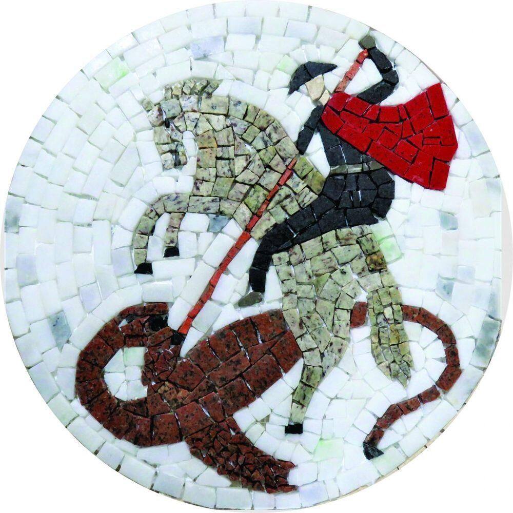 Mandala De Parede Simbolo São Jorge Mosaico Tamanho 100cm