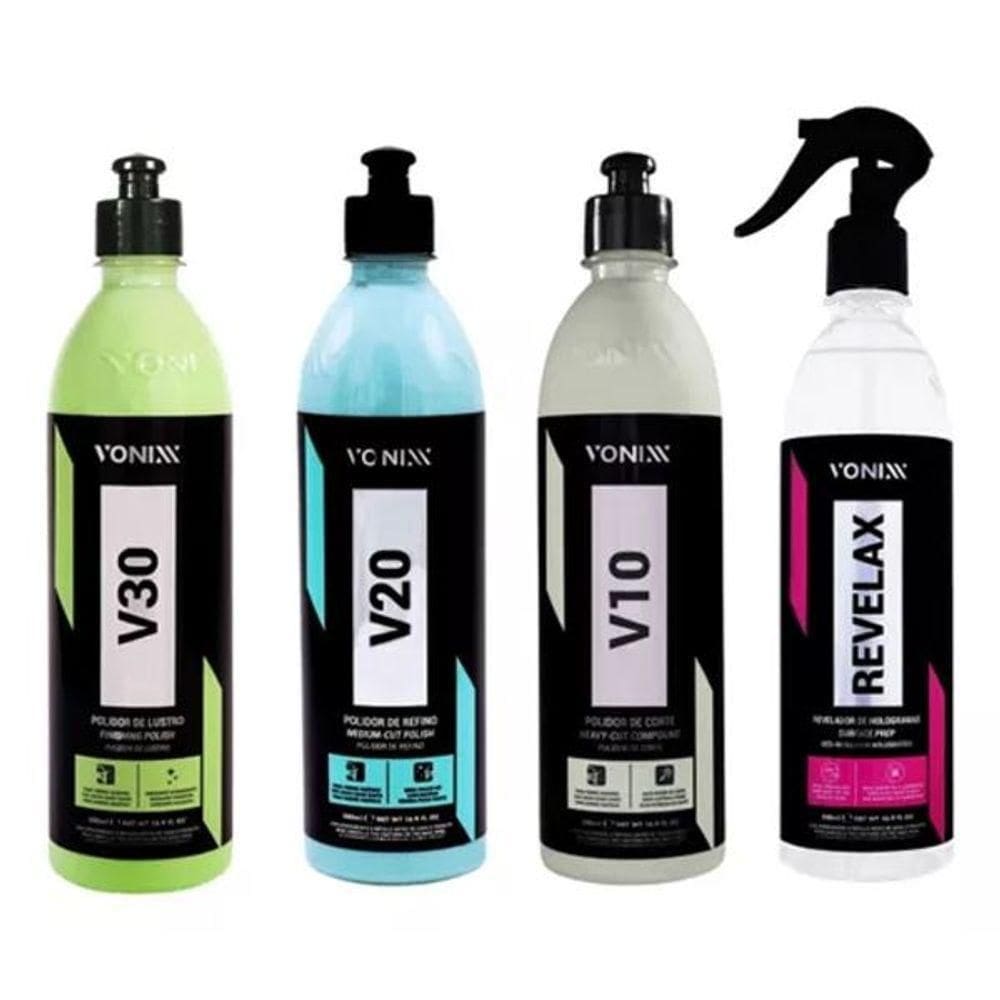 Kit Polimento V10 V20 V30 Corte Lustro Refino Revelax Vonixx