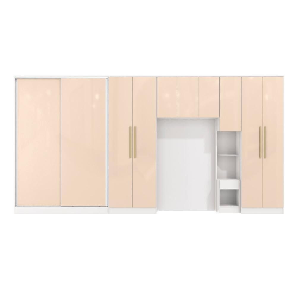 Quarto Modular Kappesberg Adapt Branco/macadâmia 6 Peças 450cm