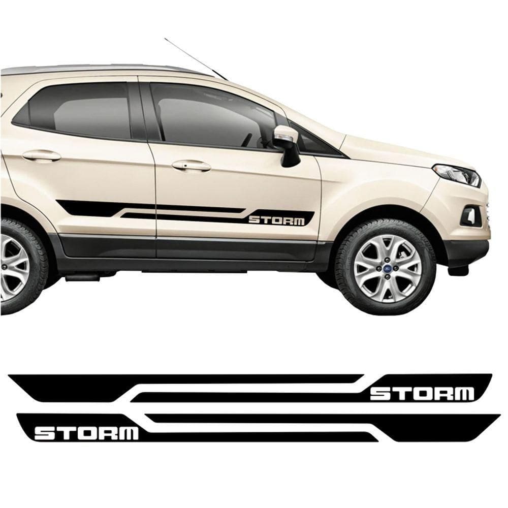 Kit Adesivo Faixa Lateral E Capô Storm Ford Ecosport Preto Cor Preto