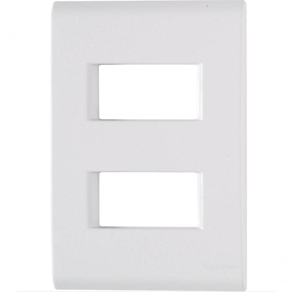 Kit 9 Placa 2 Postos Afastados 4x2 Tramontina Liz Branca