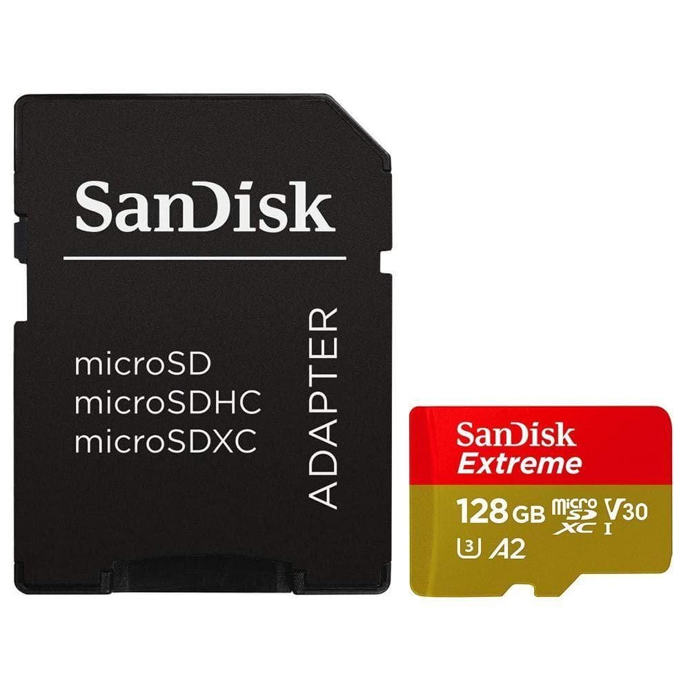 Cartao De Memoria Micro Sd Sandisk Extreme 128gb Sdsqxaa-128g-gn6aa 190mb-s