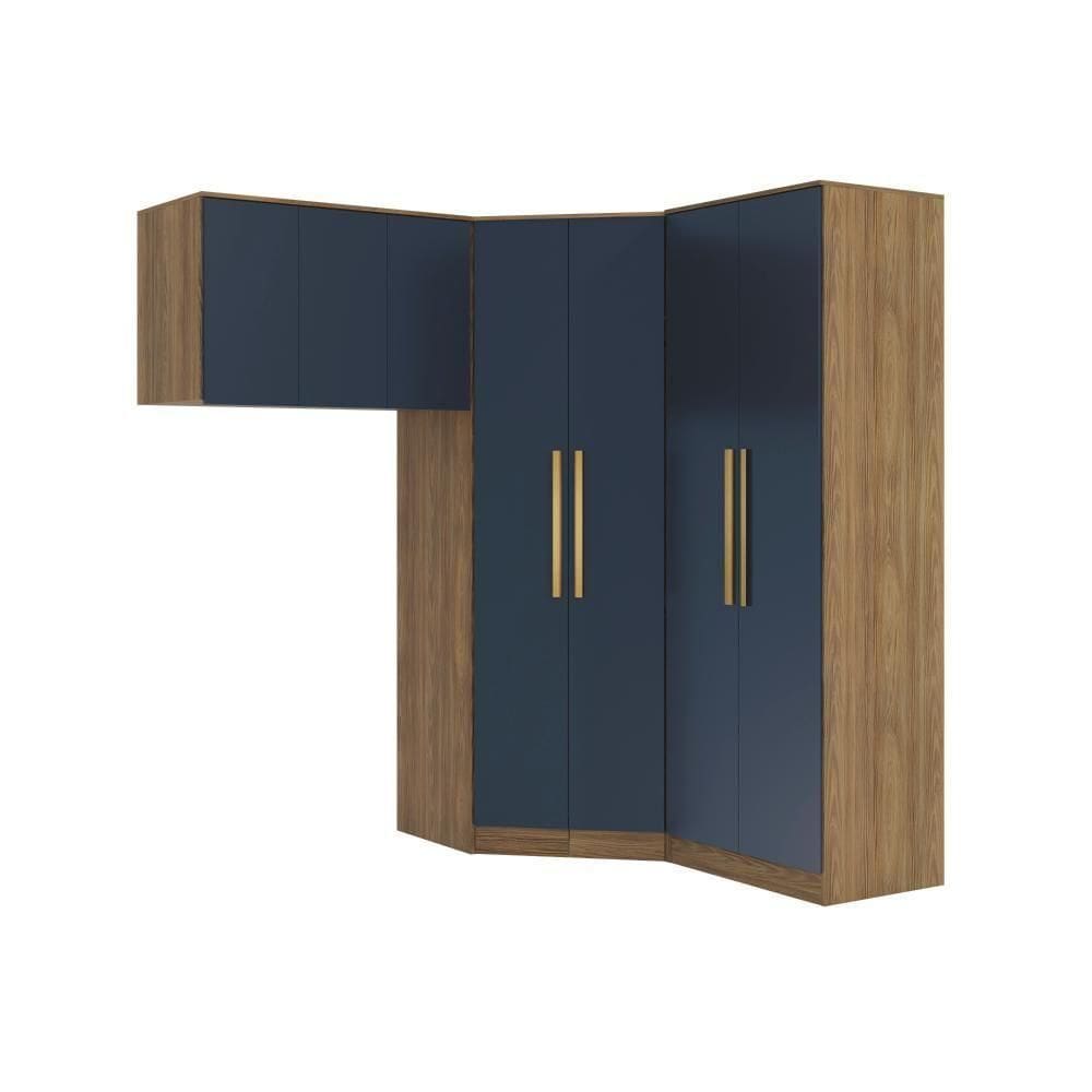 Quarto Modular Kappesberg Adapt Nogueira/azul Profundo 3 Peças