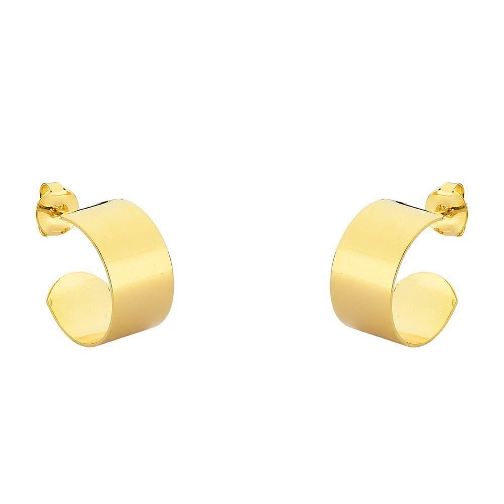 Brinco Argola Larga Básica Banhado Ouro 18k