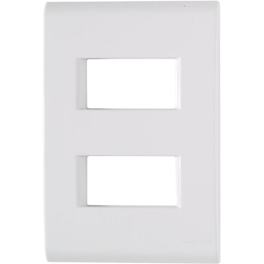 Kit 12 Placa 2 Postos Afastados 4x2 Tramontina Liz Branca