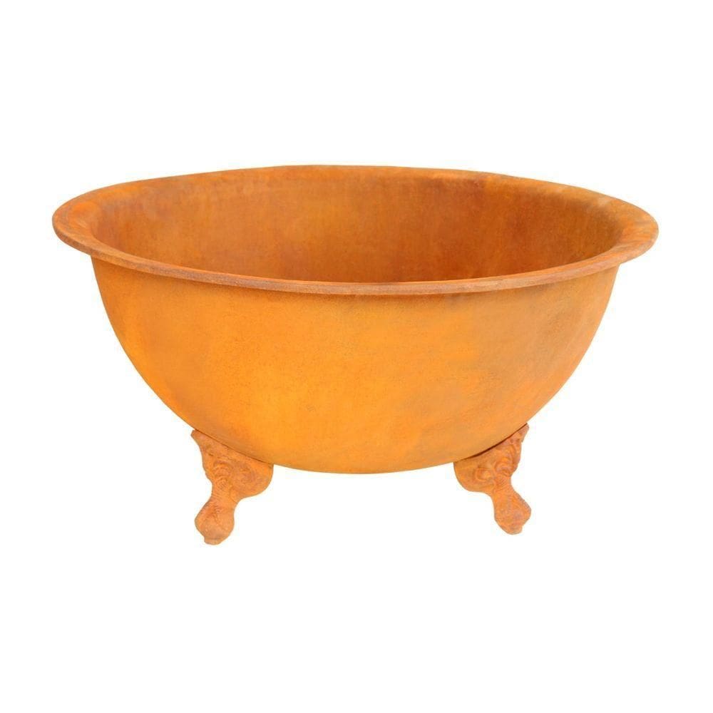 Lenheiro Lareira Braseiro Envelhecida Externa Em Ferro G84cm