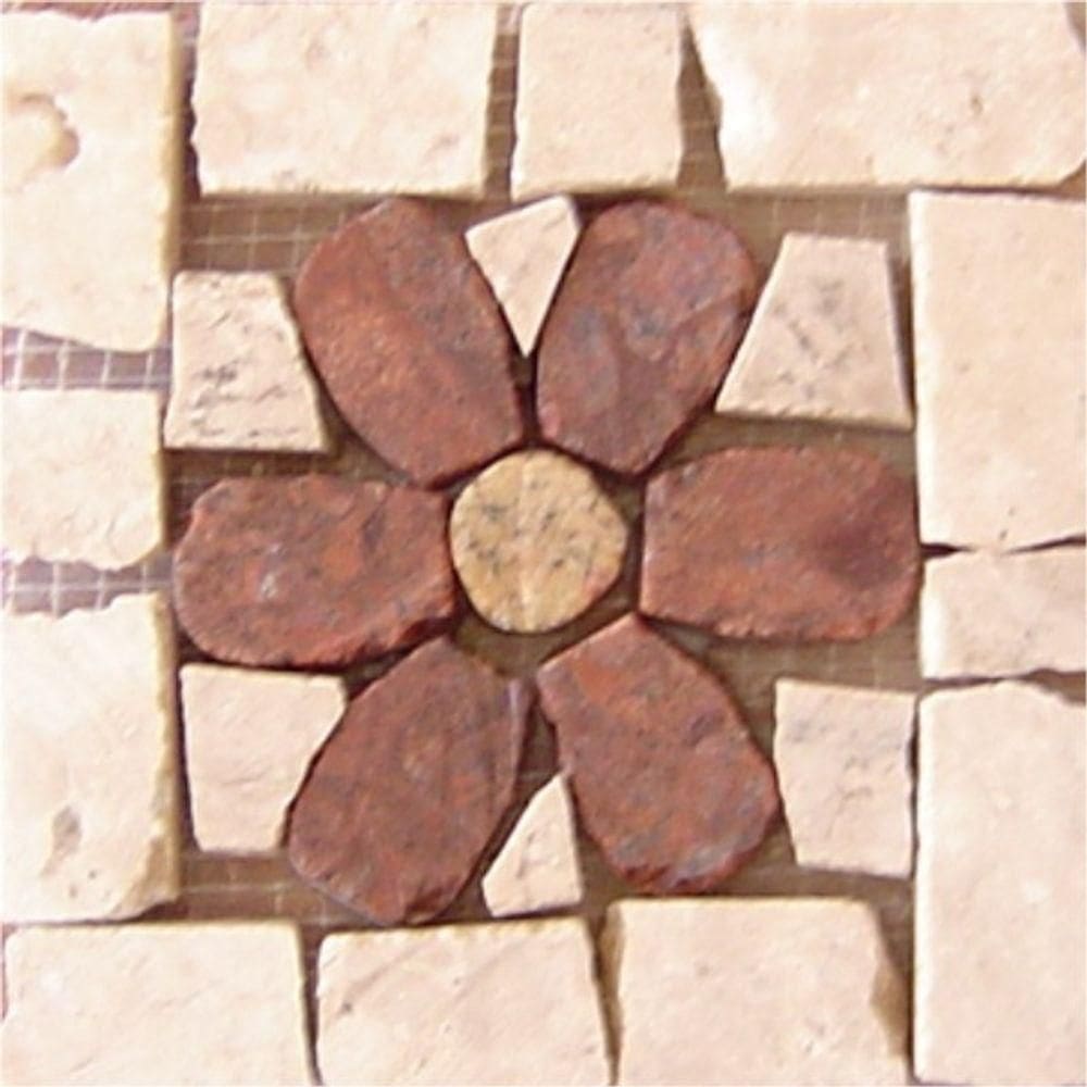 Tozetto Mosaico Fiore Rosso - 13x13cm