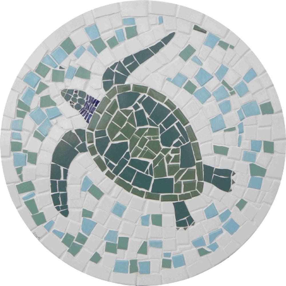 Mosaico Para Piscina - Tartaruga Marinha Brasileira Tamanho 120cm