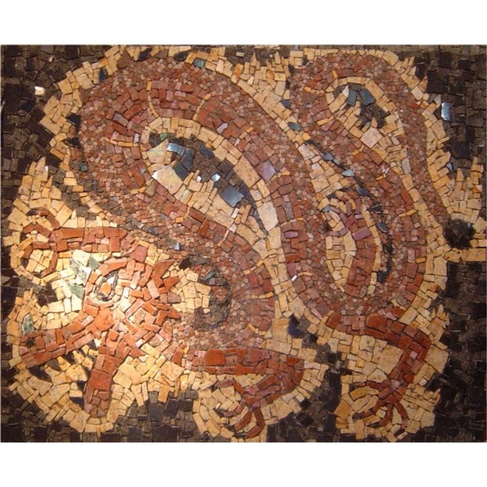 Painel Dragão Vermelho Em Mosaico 120x150