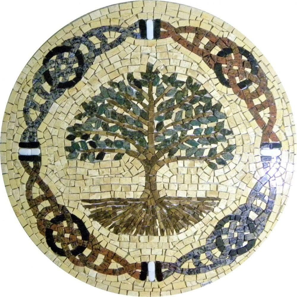 Mosaico árvore Da Vida E Do Conhecimento Celta Ii Tamanho 150cm