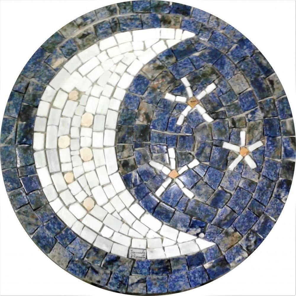 Rosone Mosaico Contemporâneo Lua Em Mosaico I