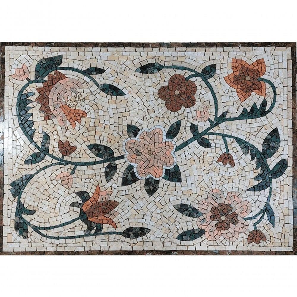 Mandala Mosaico Floral Fantasia Tamanho 80x120cm