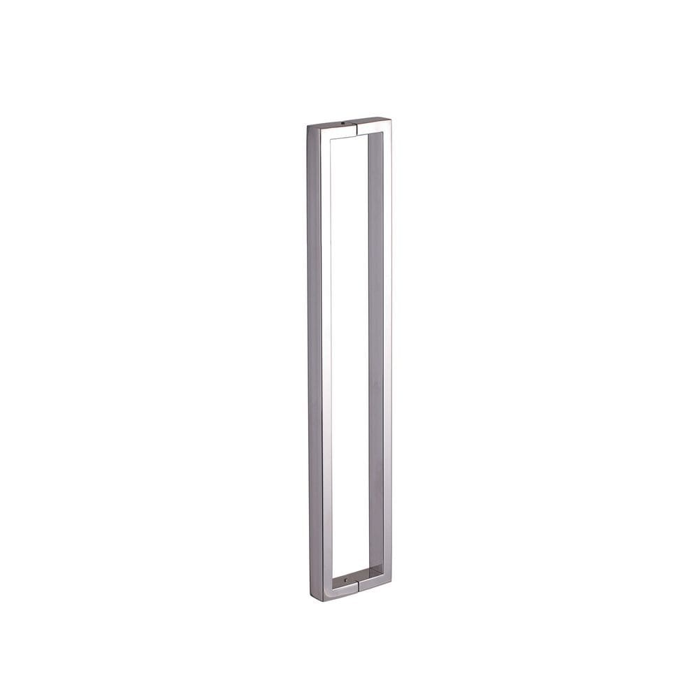 Puxador Duplo para Vidro e Madeira 60cm em Aço Inox Polido Brilhante Linha Larissa Stainless