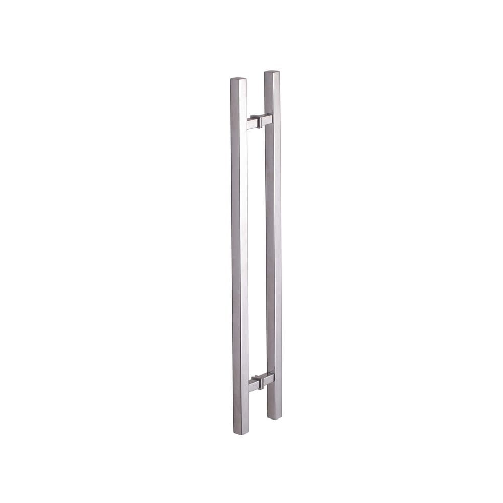 Puxador Duplo para Vidro ou Madeira 60cm em Aço Inox Polido Brilhante Stainless