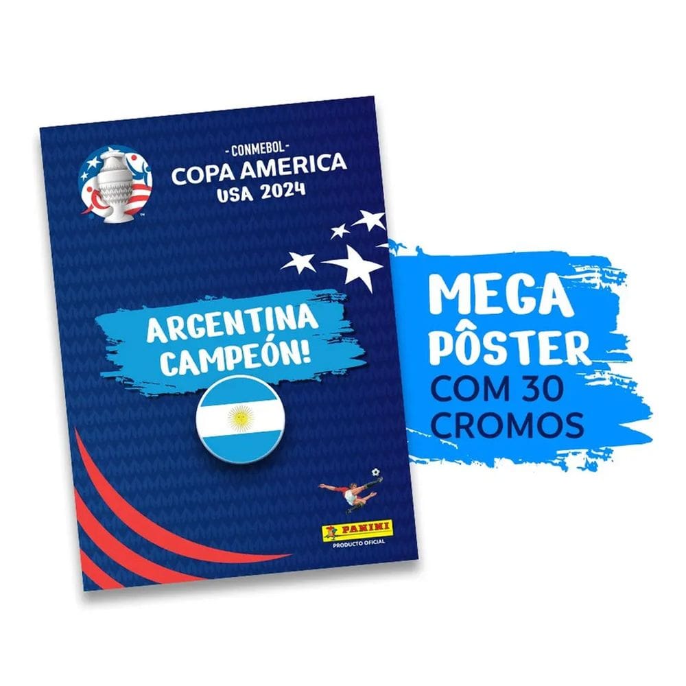 Conmebol Copa América 2024 Winner Postêr- Argentina + 30 Figurinhas