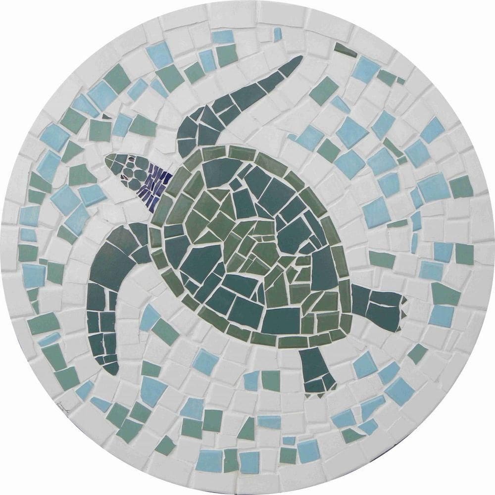 Mosaico Para Piscina - Tartaruga Marinha Brasileira Tamanho 100cm