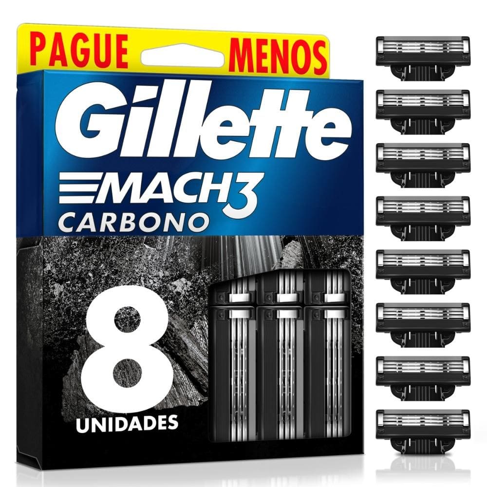 Carga Gillette Mach 3 Carbono 8un