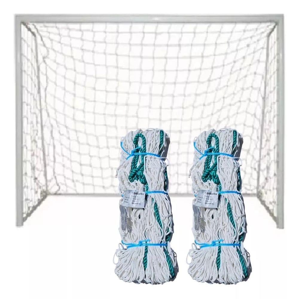 Par Rede Gol Futebol Society Suiço Fio 4mm 7,2x2,44 Metros