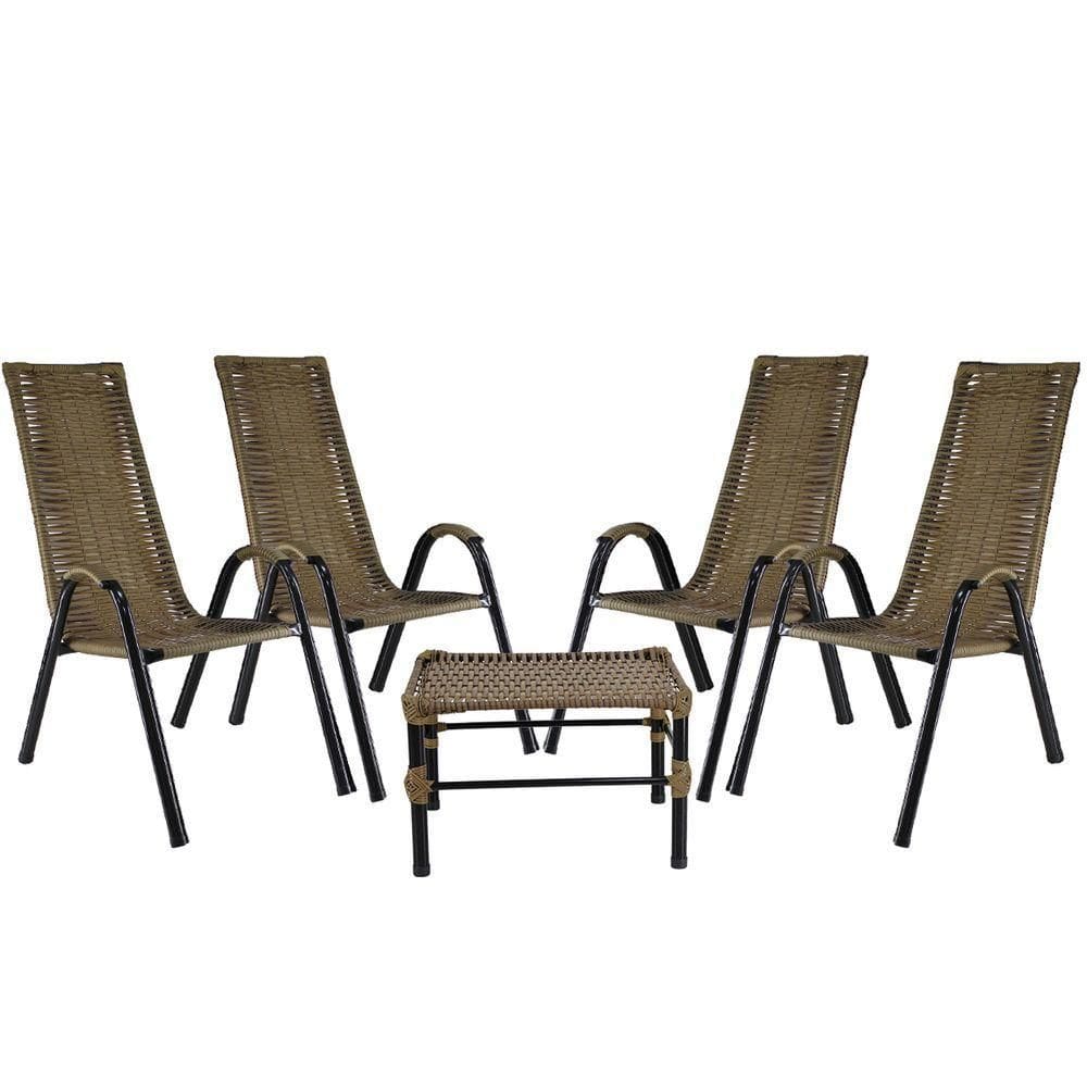 Conjunto Cadeiras Mesa De Centro Canadá Edícula Pequi