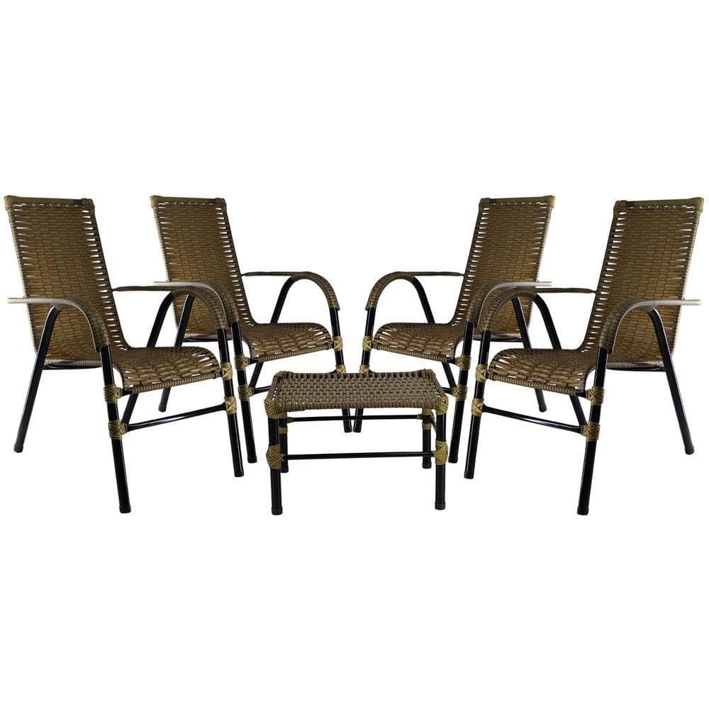Conjunto Cadeiras Mesa De Centro Bela Edícula Pequi