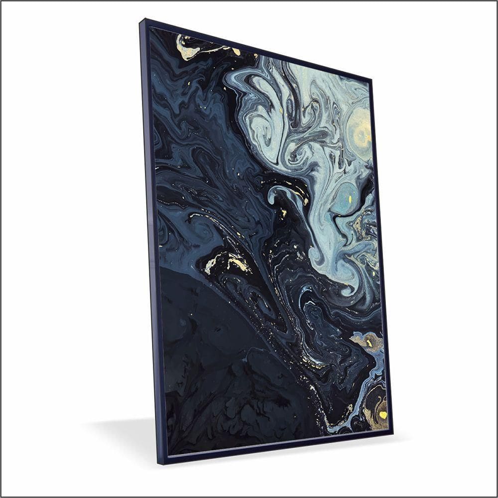 Quadro Marmorizado Chique Canvas Sem Vidro Tamanho-moldura 60x40 Caixa Cor Preta