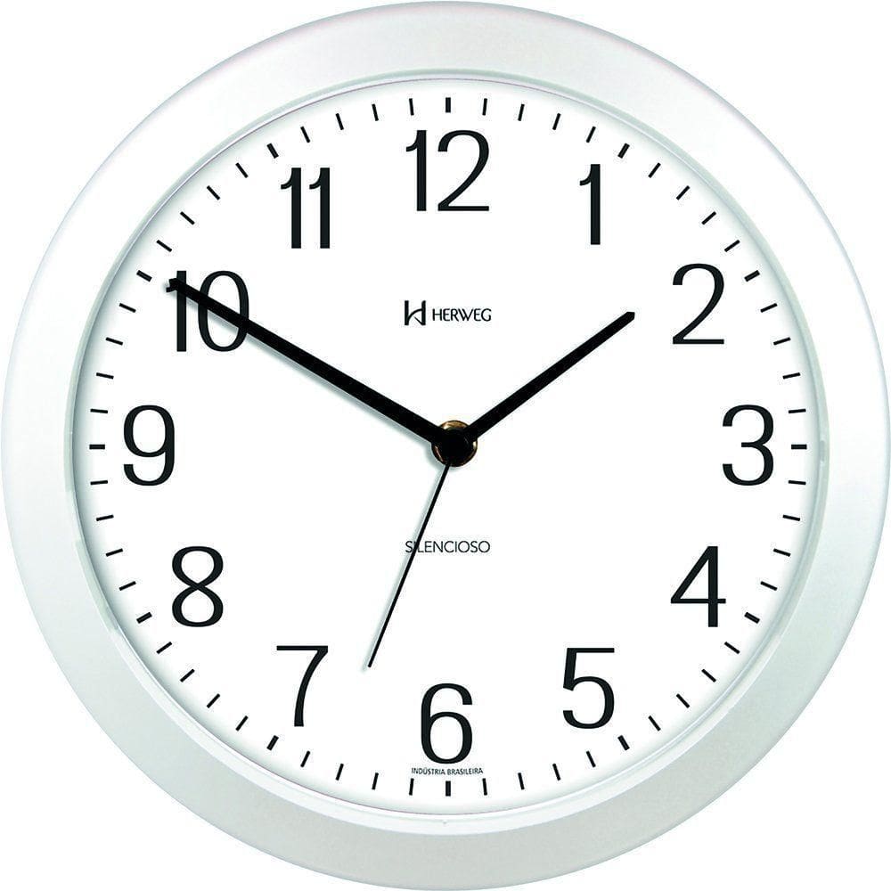 Relógio De Parede Herweg 660043 Silencioso 26cm Branco