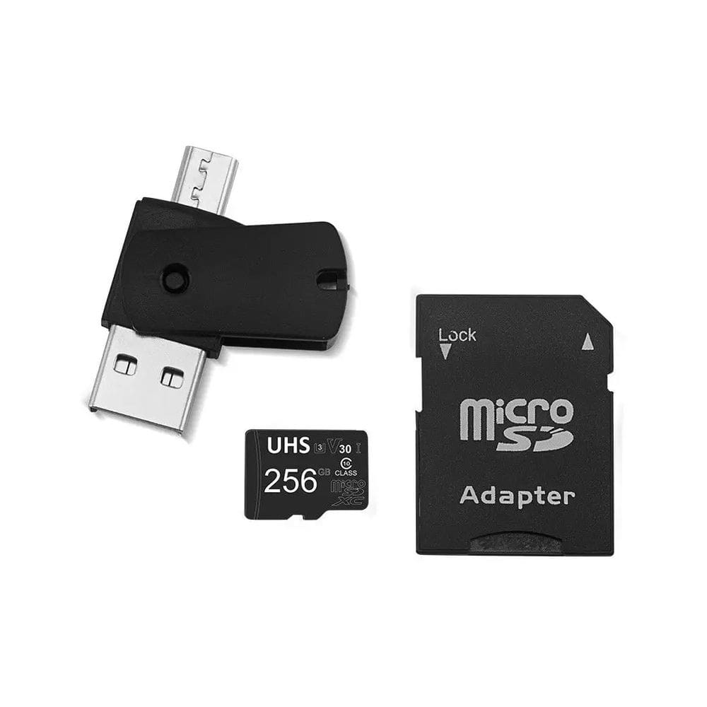 Kit 4 Em 1 Cartão De Memória 256gb Ultra + Adaptador Usbc/sd Multi